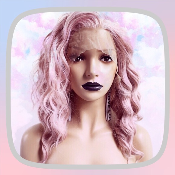 Other - Curly Pink Wig Medium Length